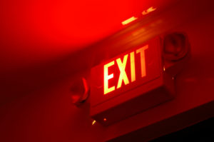 red emergency exit light